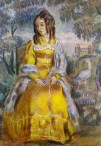 Dame assise d'une tapisserie Dans Le Fond 1903