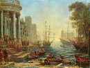 Porto com o embarque de St Ursula 1641
