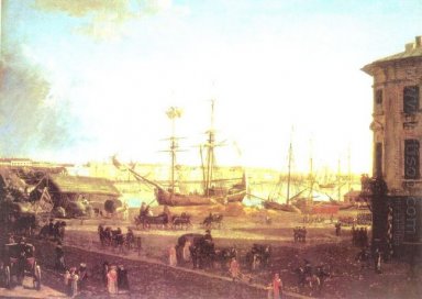 Vue de la Embankmant Anglais de l\'île de Visilievsky à Saint- Pe