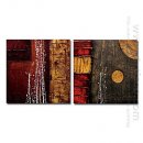 Hand-painted Abstract Oil Painting - Set of 2