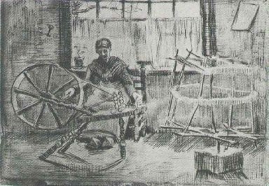 Frau wirbelndes Garn 1884 1
