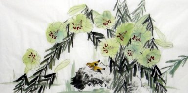 Magnolia-Birds - Peinture chinoise