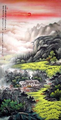 Antigua casa de montaña - la pintura china