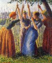 mujeres campesinas plantar estacas 1891