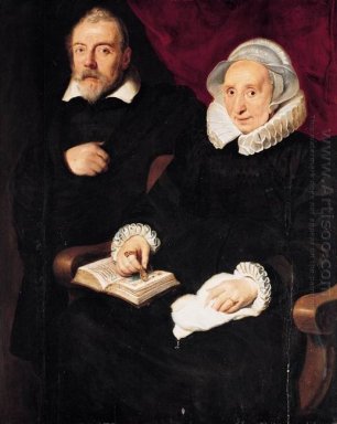 Portret van Elisabeth Mertens en haar overleden man