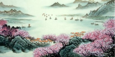 Paesaggio con fiume - pittura cinese