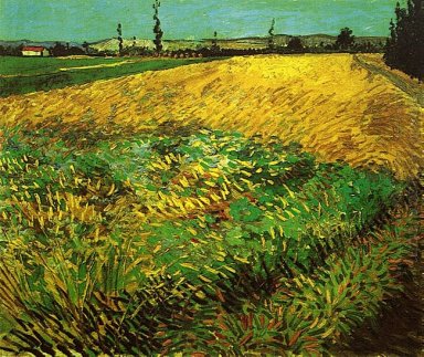 Wheat Field With The Alpilles Foothills In The Background 1888