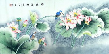 Lotus & Bird - Pittura cinese