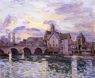 a ponte em Moret ao pôr do sol 1892
