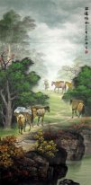 Alberi, cavalli - Pittura cinese
