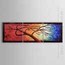 Hand-painted Oil Painting Abstract Tree - Set of 3