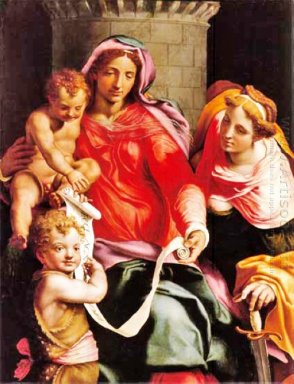 Madonna con el niño, el joven San Juan Bautista