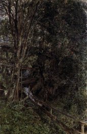 Figuras em uma ponte sobre um córrego no Gastein 1888