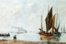 Barcos fondeados en la orilla
