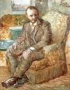 Retrato do comerciante de arte Alexander Reid sentado em uma Cha