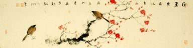 Pruimenbloesem&Vogels - Chinees schilderij