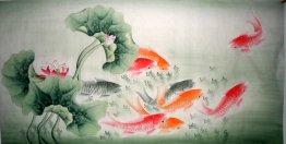 Fish & Lotus - kinesisk målning