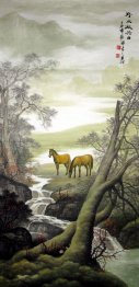 Árvore e rio - pintura chinesa