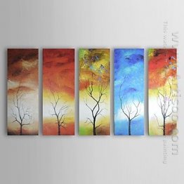 Pintados à mão pintura a óleo Paisagem Oversized Wide - conjunto
