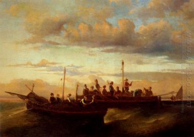 Bateaux de pêche italiens au crépuscule