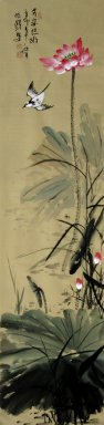 Lotus & Bird - kinesisk målning