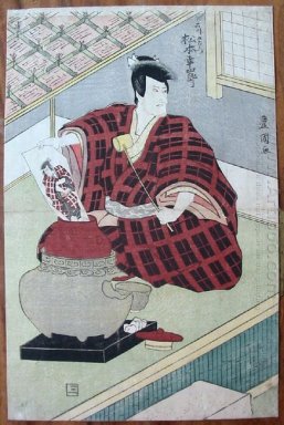 Ishikawa Goemon tirando de una pintura de sí mismo de un ja con