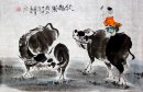 Barnring en ko-Qiniu - kinesisk målning