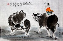 Anak Cincin Sapi-Qiniu - Lukisan Cina