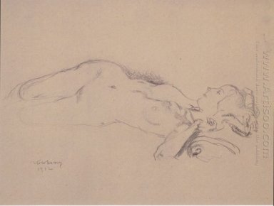 Encostado Female Nude Mileva Rolo 1912