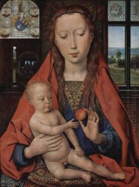 Madonna och barn från diptychen av Maerten Van Nieuwenhove 14