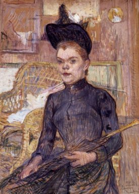 Frau in einem schwarzen Hut Berthe La Sourde 1890