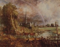 Salisbury cathedral uit de weiden 1831