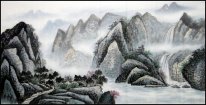 Berg und Wasser, Baum - Chinesische Malerei