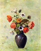 Anemonen und Mohnblumen in einer Vase