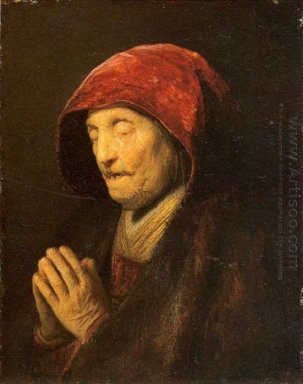 Oude vrouw In Gebed 1630