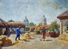 Courtyard na aldeia Mikhailovskaya