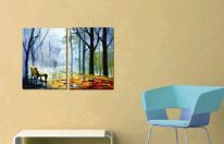 Hand-painted Abstract Oil Painting with Stretched Frame-Set of 2