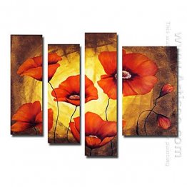 Pintados à mão pintura a óleo floral - conjunto de 4