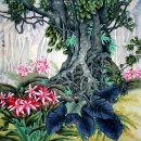 Bunga & Pohon - Lukisan Cina