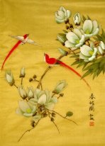 Magnolia & pássaros - pintura chinesa