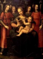 Madonna med barn och fyra änglar