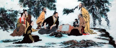 Gaoshi, schaken - Chinees schilderij