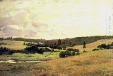 Das Tal des Flusses nahe dem Dorf Vori Whorl Landschaft