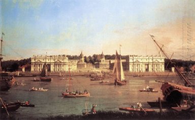 London greenwich hospital vanaf de noordoever van de theems