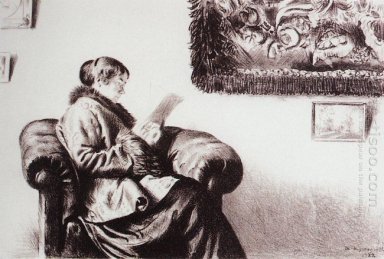 Retrato de la E Kustodieva 1922