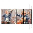 Hand-painted Oil Painting People Landscape - Set of 4