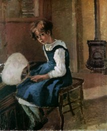 Jeanne segurando um ventilador