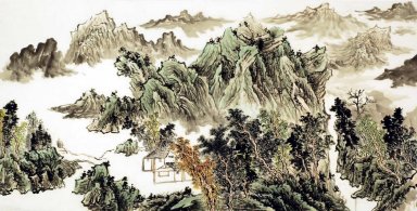 Une cour dans la montagne - Peinture chinoise