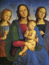 Madonna e criança com St Catherine e St Rosa 1493