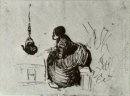 Boerin Zithoek Bij De Open Haard 1885